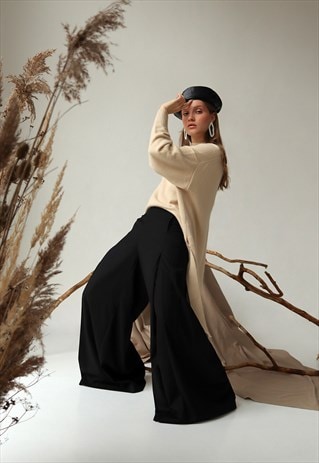 BLACK PALAZZO PANTS