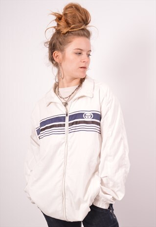 VINTAGE SERGIO TACCHINI TRACKSUIT TOP JACKET WHITE