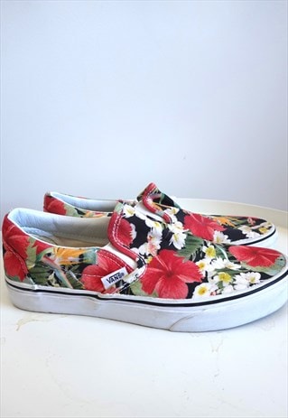 VINTAGE VANS SNEAKERS SHOES TRAINERS JOGGERS SLIP ONS FLORAL