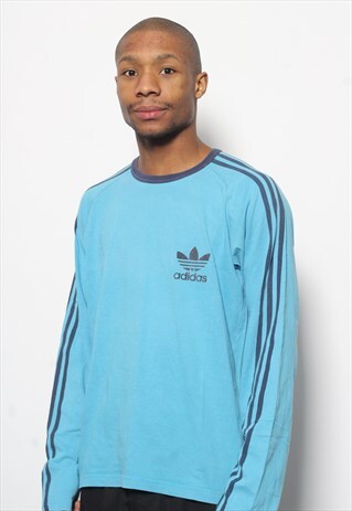VINTAGE ADIDAS LONG SLEEVE T-SHIRT BLUE