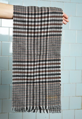 VINTAGE 80S RETRO TARTAN CHECKED CLASSY SCARF