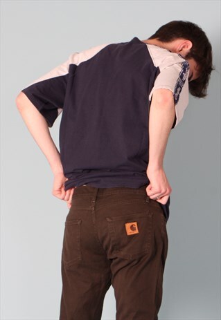 CARHARRT DARK BROWN TAPERED REBEL TROUSERS