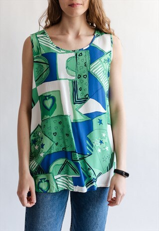 VINTAGE 80S RELAXED FIT COLOUR BLOCK TOP