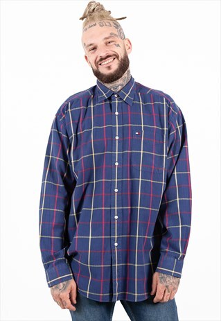 VINTAGE 80S TOMMY HILFIGER WINTER SHIRT / S7994