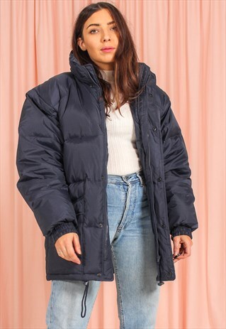 VINTAGE 90S PUFFER JACKET IN BLUE