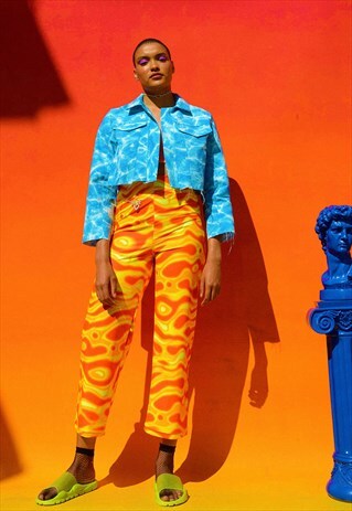 TYE DYE PRINT LAVA TROUSERS
