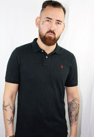 VINTAGE BLACK SPORT POLO RL SHIRT