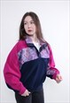 VINTAGE FUNKY FLEECE SWEATSHIRT, ABSTRACT WINTER JUMPER 