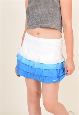 VINTAGE 90'S NIKE SKORT SHORTS LAYERED BLUE WHITE