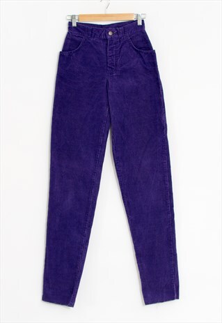 Vintage 90s extra long leg corduroy pants in purple jeans