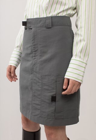 CEMENT GREY HIGH WAISTED SPORT SKIRT