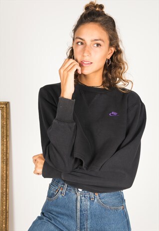 VINTAGE 90S USA CROP SWEATSHIRT/ R463