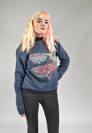 VINTAGE NAVY BLUE TOP GUN SWEATER