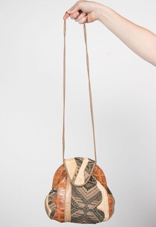 VINTAGE TAPESTRY PATTERN SHOULDER BAG
