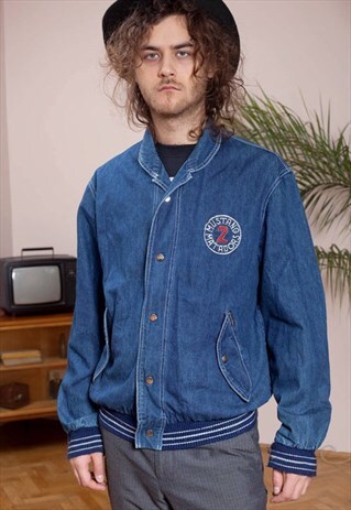 MUSTANG VINTAGE, DOPE DENIM BOMBER JACKET. SIZE L