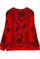 Vintage 90's Van Heusen Jumper Knitted Long Sleeve Wool Red