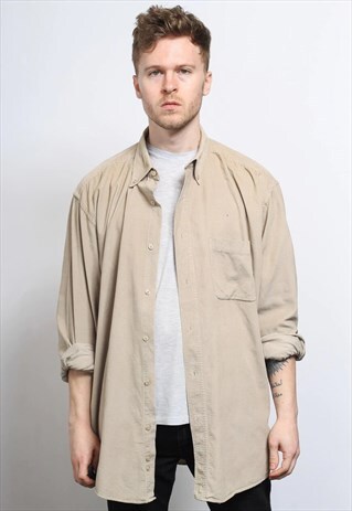 VINTAGE CORDUROY CORD SHIRT BEIGE