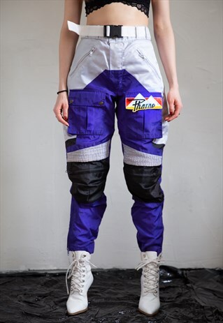 VINTAGE MOTORCYCLE TROUSERS . COLOUR BLOCK . UNISEX