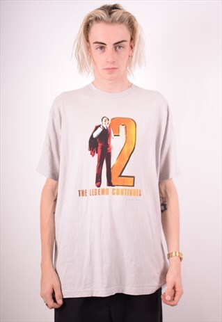 MENS VINTAGE T-SHIRT TOP XL GREY 90S