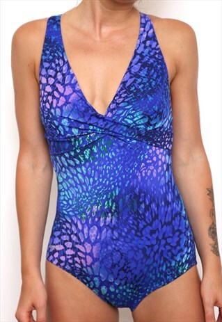 VINTAGE 90S SPEEDO BLUE PRINT SWIMSUIT