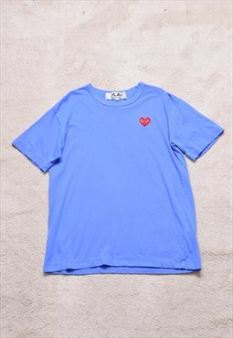 Comme des Garcons Blue Embroidered T Shirt