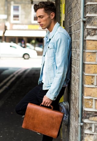 THE VINTAGE TAN OFFICE SATCHEL