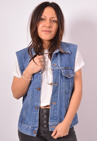 VINTAGE WRANGLER DENIM GILET BLUE