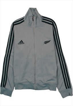 Vintage 90's Adidas Sweatshirt All Blacks Full Zip Up Grey