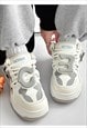 Patchwork sneakers chunky sole high tops platform skate shoe