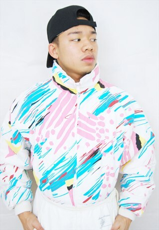 CRAZY PRINT PUFFER SKI SUIT/JUMPSUIT (1990'S)