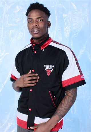 VINTAGE CHAMPION CHICAGO BULLS SHORT SLEEVED TRACK JACKET