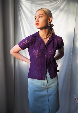 VINTAGE PURPLE LACE SHIRT