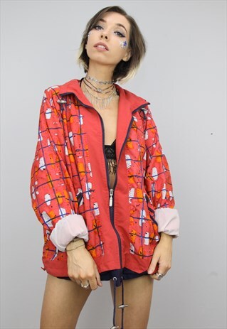 VINTAGE 80S 90S OVERSIZED FESTIVAL SHELL JACKET