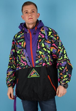 VINTAGE WINDBREAKER JACKET IN MULTI NJ761