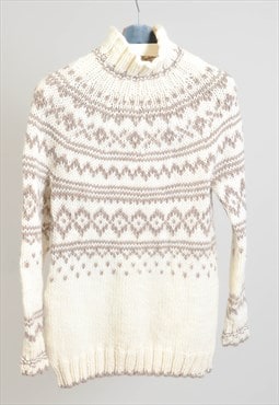 Vintage 00s turtle neck knitwear jumper in white