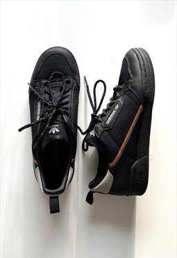 Black Three Stripes Adidas Unisex Sneakers Trainers UK7 