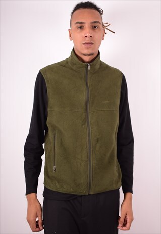 PATAGONIA MENS VINTAGE FLEECE GILET LARGE GREEN 90S