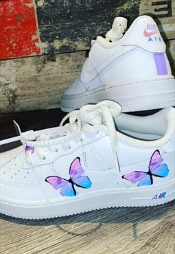 Nike panel custom Air Force 1 - Violet butterfly (1 off)