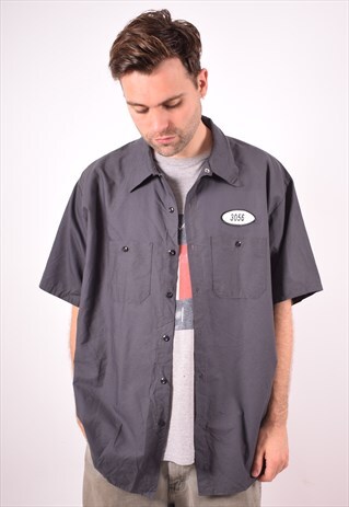 MENS VINTAGE SHIRT XXL GREY 90S