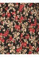 BEYOND RETRO VINTAGE FLORAL RED & BLACK LONG-SLEEVE DRESS - 