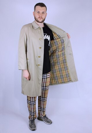 VINTAGE BURBERRY TRENCH BLACK COAT ELEGANT JACKET
