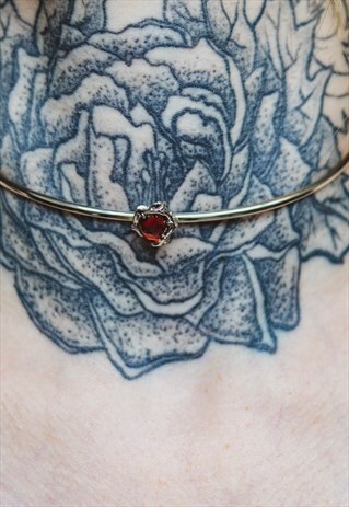 BLOOD RED FOREST EMBRACE CHOKER SILVER