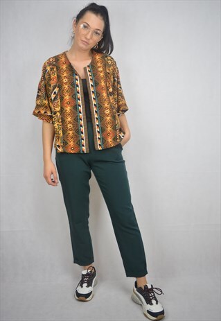 VINTAGE MULTICOLOUR GRAPHIC BLOUSE