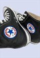 CHUCK ALL STAR BLACK LEATHER GRAIN HIGH TOP CASUAL TRAINERS