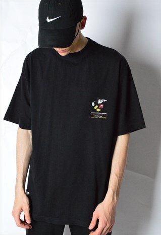 VINTAGE 90S BLACK MICKEY MOUSE GOLF T-SHIRT