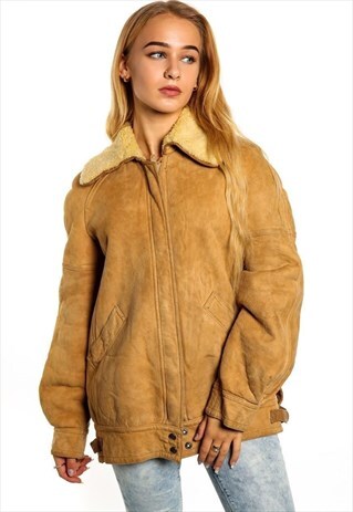 VINTAGE SUEDE SHERPA JACKET J2076