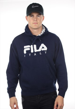 VINTAGE FILA ITALY BIG LOGO HOODIE SWEATSHIRT