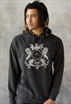 JUNGLIST COAT OF ARMS HOODIE WASHED BRUSHED MEN'S HOODED TOP