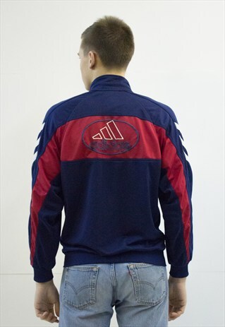 VINTAGE RETRO ADIDAS NAVY BLUE SHELL JACKET