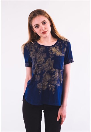 GOLD PRINT T-SHIRT WITH POCKET CY